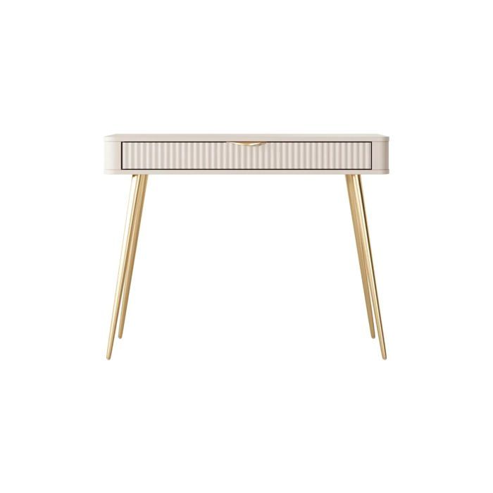 JOUDY - Bureau 100cmeffet rainuré - Beige JOUDY - Bureau 100cmeffet rainuré - Beige