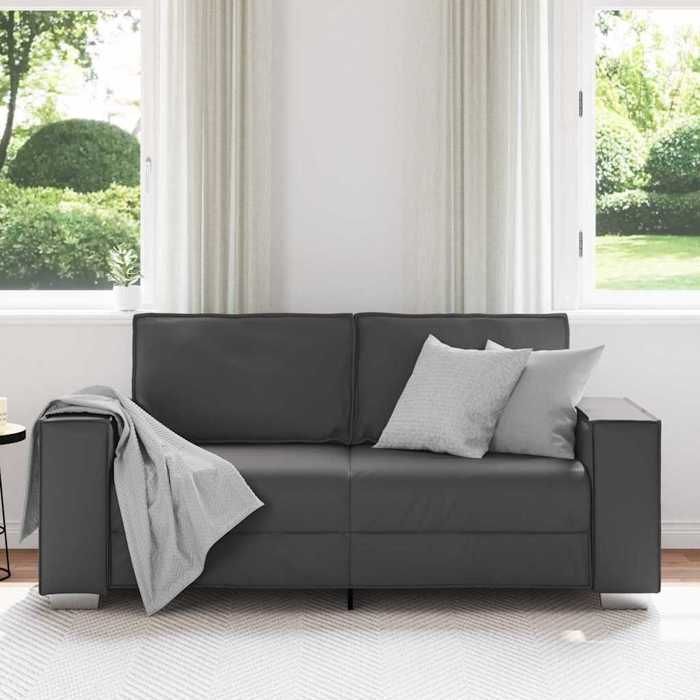 （Gris）Siège de Salon - Canapé deux places Gris 180 cm Simili cuir - Sofa-canapé hfs44186