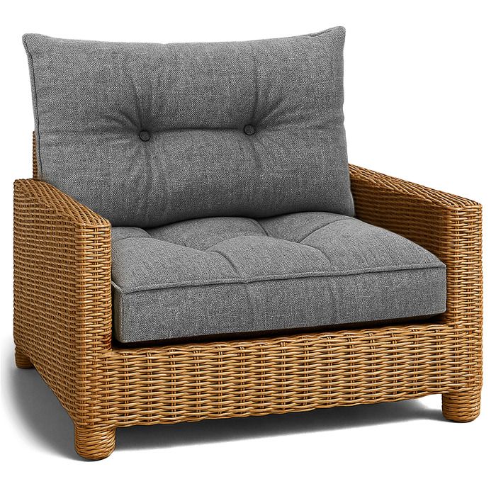 Coussin Lounge Mobilier Jardin Ensemble: siege 50x50 cm et dossier 40x50 cm - Gris