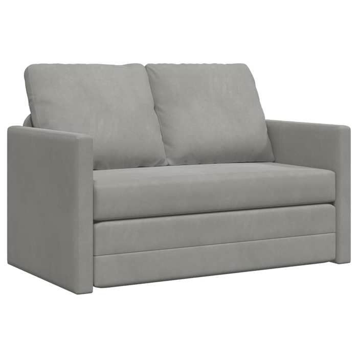 Canapé-lit 2 en 1 - vidaXL - velours - gris clair - avec coussins - 122 x 204 x 55 cm 910yij74l