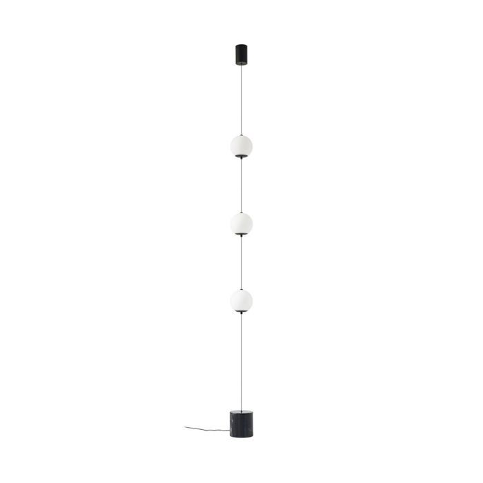 Lampadaire salon ampoules LED - Lucande - lampe sur pied - Verre - blanc noir