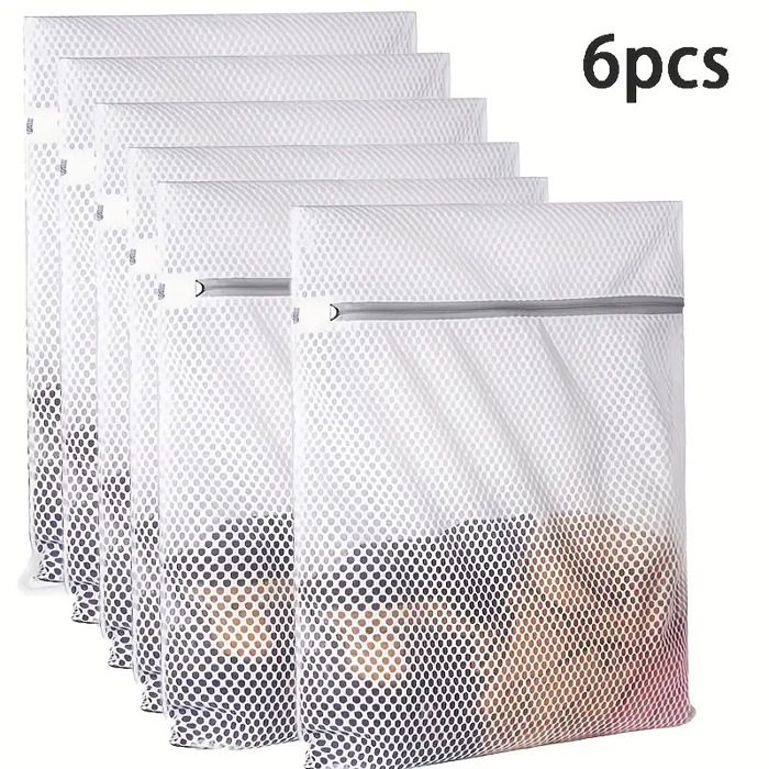 Lot de 6 sacs à linge résistants en filet avec fermeture éclair 12 x 16 pouces