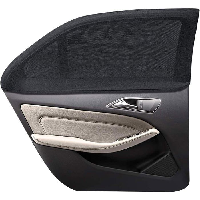 Lot de 2 pare-soleil chaussette noirs pour vitres avant de berline maille extensible et respirante