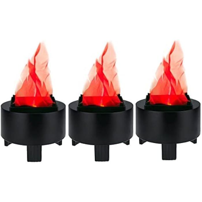 Lot de 3 lampes LED 3D Flamme Fausse 3 pièces Ampoule Flamme Flambante Artificielle Lampe Effet Électrique de Feu de Camp pour