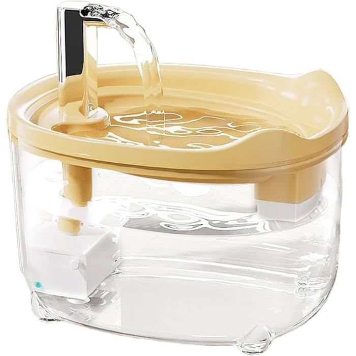 Fontaine à eau automatique pour chat (jaune) Abreuvoir adapté aux chats aux chiens et aux jeunes animaux