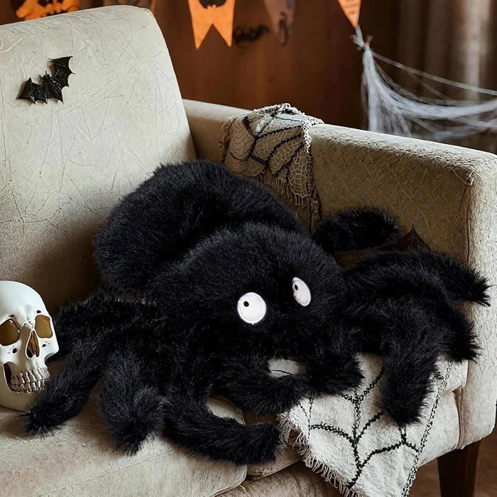 Halloween Araignée Coussin Araignée Coussins Décoratifs Doux Corps Entier Spider Cushion pour Cadeau Party Canapé (Noir 55x40cm)