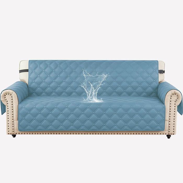 Impermeable Housse Canapé 3 PcesHousse De Canapé avec AccoudoirsUniverselle Protege 3 Pces (L 176 CM) Bleu Aqu HOUSSE DE FAUTEUIL