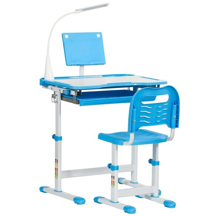 Ensemble Bureau réglable en Hauteur Lampe USB Bleu LAMPE A POSER