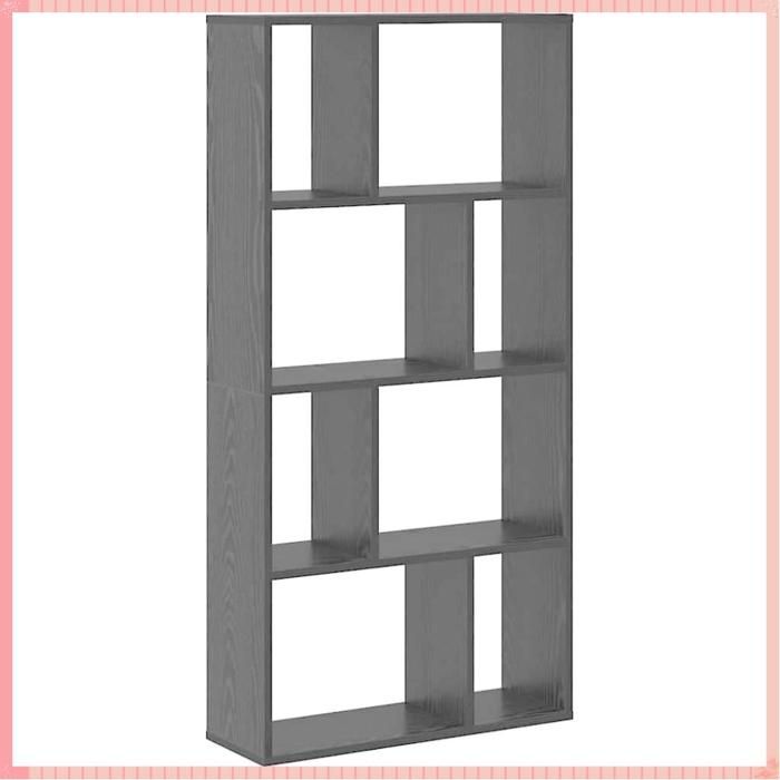 Bibliothèque - Bois dingénierie - Rangement - Intérieur - Noir - 60x20x120 5 cm - 8 niveaux