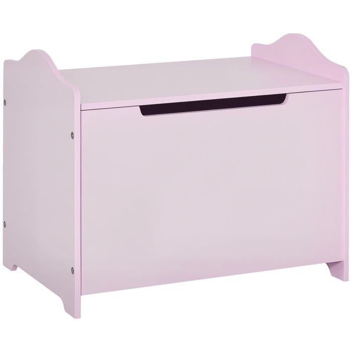 Coffre à jouets - Banc de rangement enfant - Bois - Rose - Panneaux MDF - Charge max. indiquée : 40 kg - 60 x 40 x 48 cm - ZENLINKJH