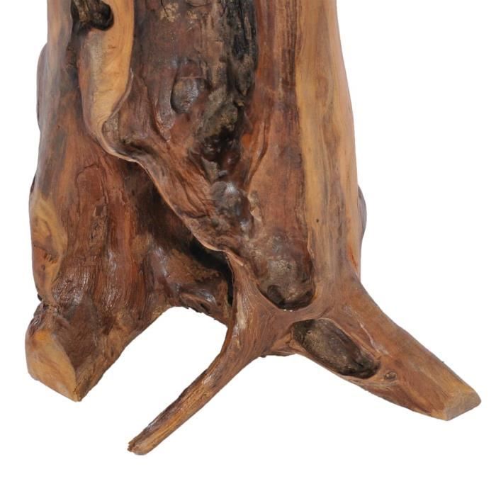 Table basse - AKOZON - 40 x 40 cm - Bois de teck massif - Forme ronde - Couleur naturelle