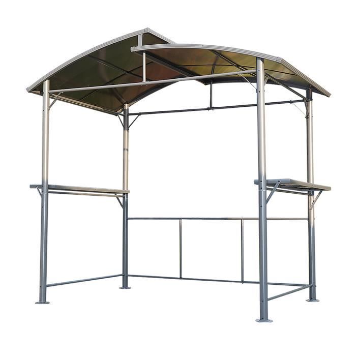 Angel Living® 245x150cm Tonnelle de Barbecue avec PC Toit, Auvent en Aluminium Avec Espace de Rangement