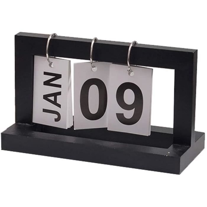 Calendrier Perpétuel En Bois - Bureau Clapet Séparé - Décoration Table 20,3x8,8x12cm