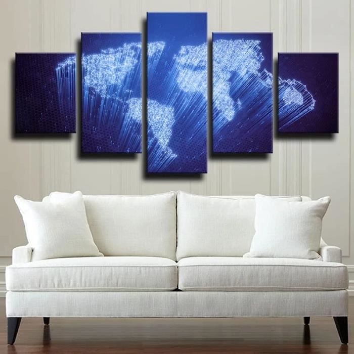 Affiche Toile 5 Pièces BMW M3 Bleue - Décoration Murale HD Voiture Sport Sans Cadre
