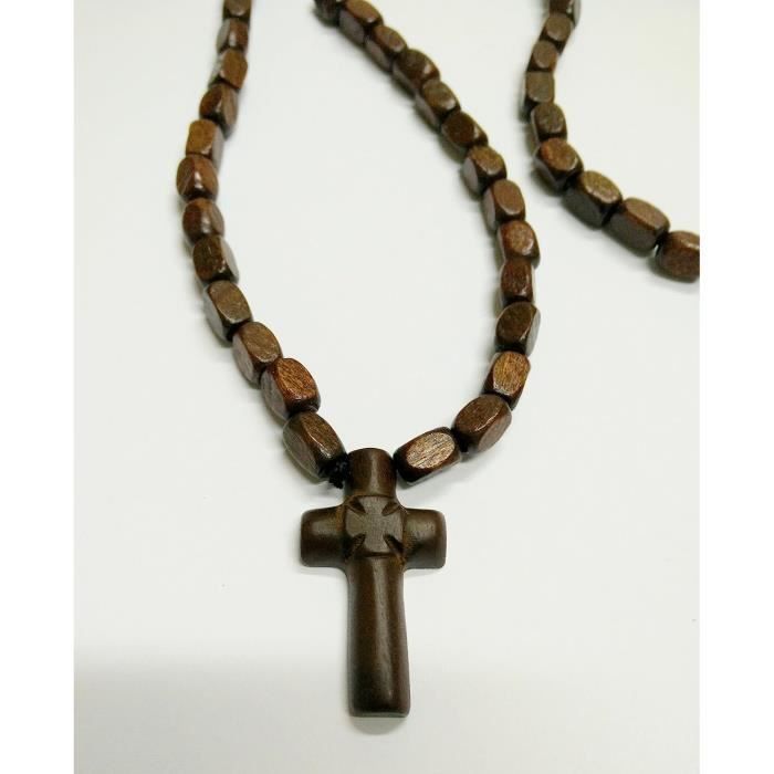 Collier Religieux Orthodoxe En Croix De Bois D'olivier - Cordon Réglable Inclus | IconsGr