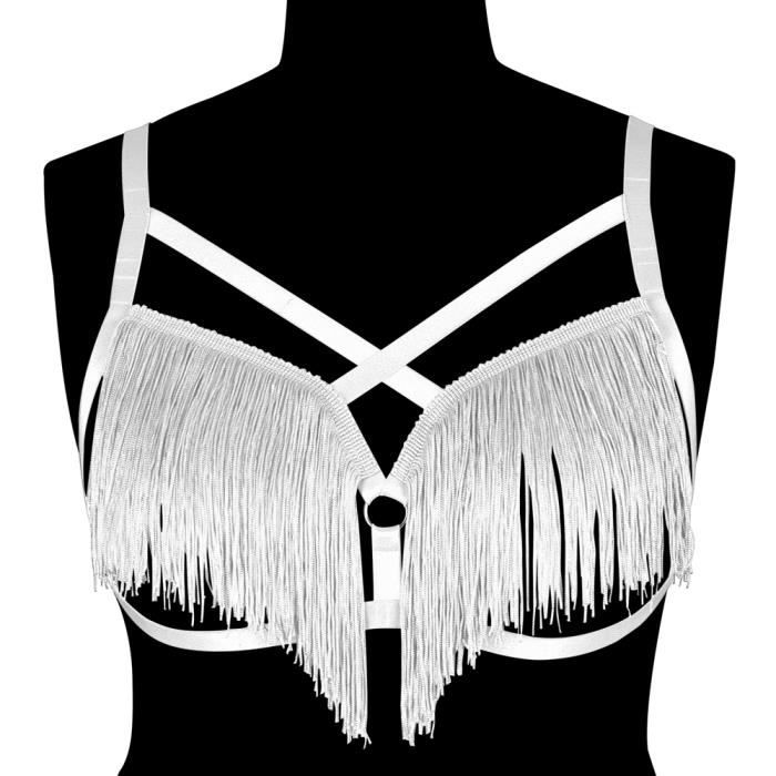 Blanc Taille unique Pentagram Soutien gorge gothique SFP pour