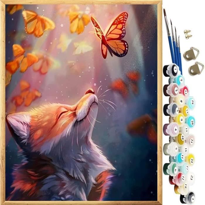 Kit Peinture Par Numéros Adulte 40x50cm - Toile, Peinture Acrylique, Pinceaux Inclus