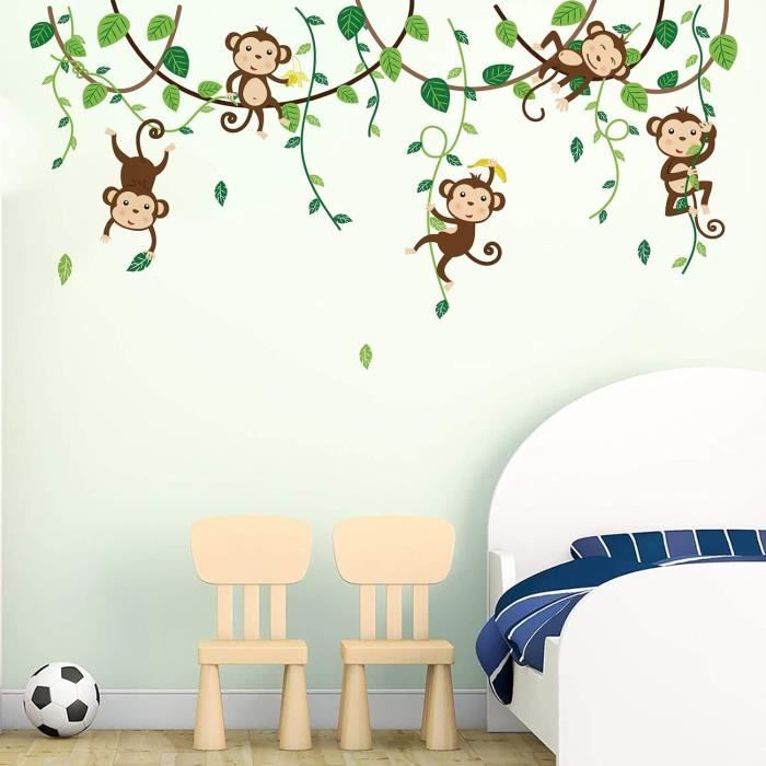 Autocollant Mural Singe Safari - Décoration Sticker Animalier Pour Chambre Ou Voiture