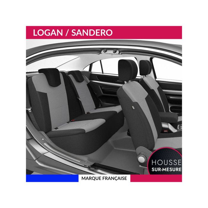 Housses de siège sur mesure pour LOGAN / MCV 5 / SANDERO / SANDERO STEPWAY (01/2013 à 12/2020) Housse Voiture / Auto