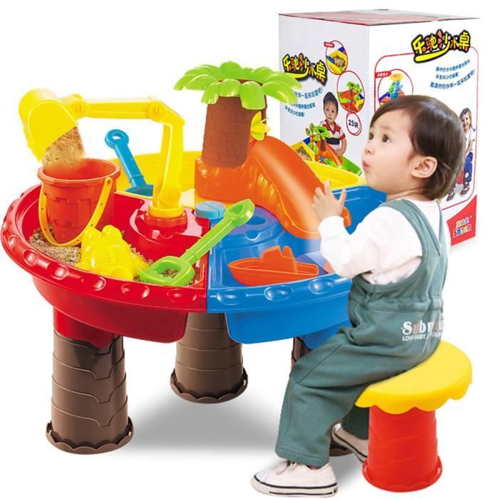 1 Set Enfants Plage Table Sable Jouer Jouets Ensemble Bebe Eau Sable Dragage Outils Couleur Table De Plage Box Boite 96 Couleurs Cdiscount Jeux Jouets