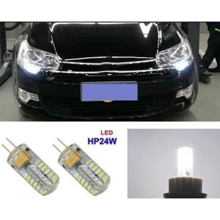 2x Ampoules LED HP24 Feux de jour diurne Blanc Xenon Citroen C5