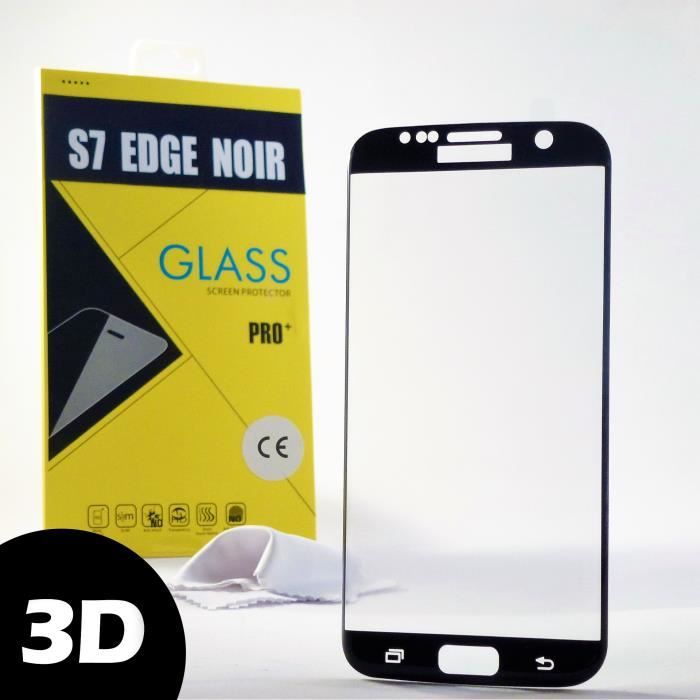 Film de protection Verre trempé Recourbé Galaxy S7 Edge Noir main image 1