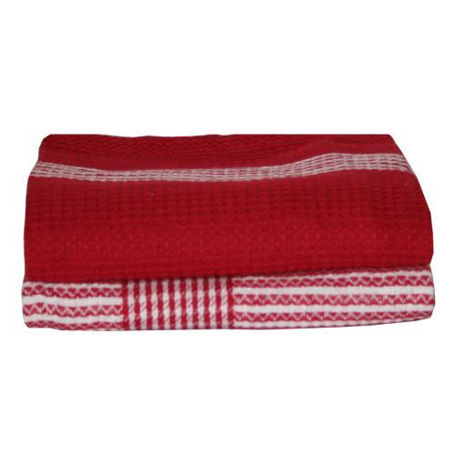 Lot De 2 Torchons De Cuisine Éponge 50x50 Cm Coton Spot Ii Bleu