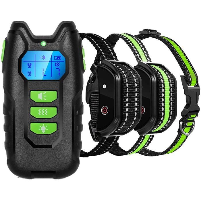 HKLJG-Collier éLectrique pour Chien 4 Fonctions-Vibration-Son-Choc-LED ...