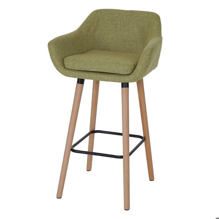 MCW Tabouret de bar Malmö T381 chaise de bar tabouret de comptoir ~ Textile vert clair