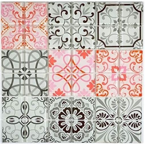 Retro Vintage ART DEKO carreau mosaïque mur céramique blanc mix
