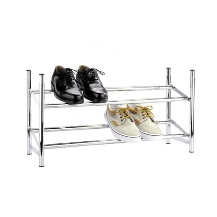 casa pura Etag/ère /à Chaussures Extensible Adira chrom/é 2 /étages L.62cm//119cm x H.35cm