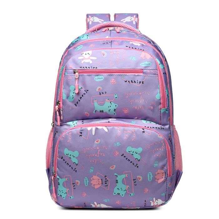 Sac à Dos école AEON Karuspo (Randoseru) Violet Perle Et Rose - Sac Enfant Occasion Très Bon état - Fabriqué Au Japon
