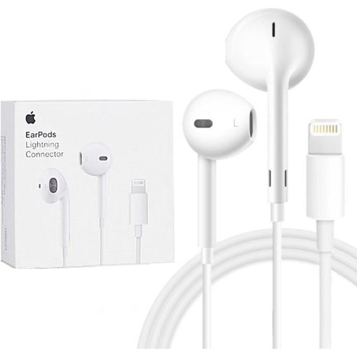 Écouteurs bouton EarPods d'Apple avec connecteur Lightning - Blanc