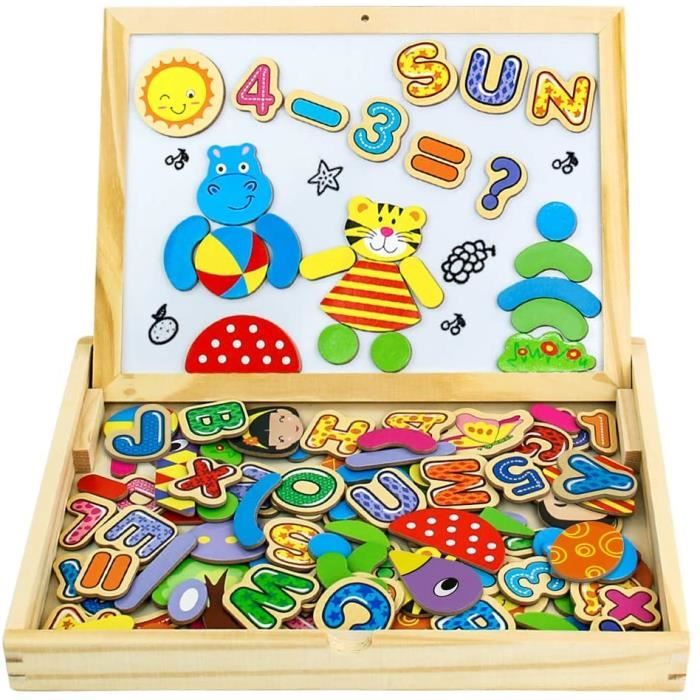 Puzzle Enfant 3 Ans Jouet En Bois Magnetique Jeux Educatif Montessori Tableau Enfants Double Face Cadeau Pour Enfant Fille Garcon 3 Cdiscount Jeux Jouets