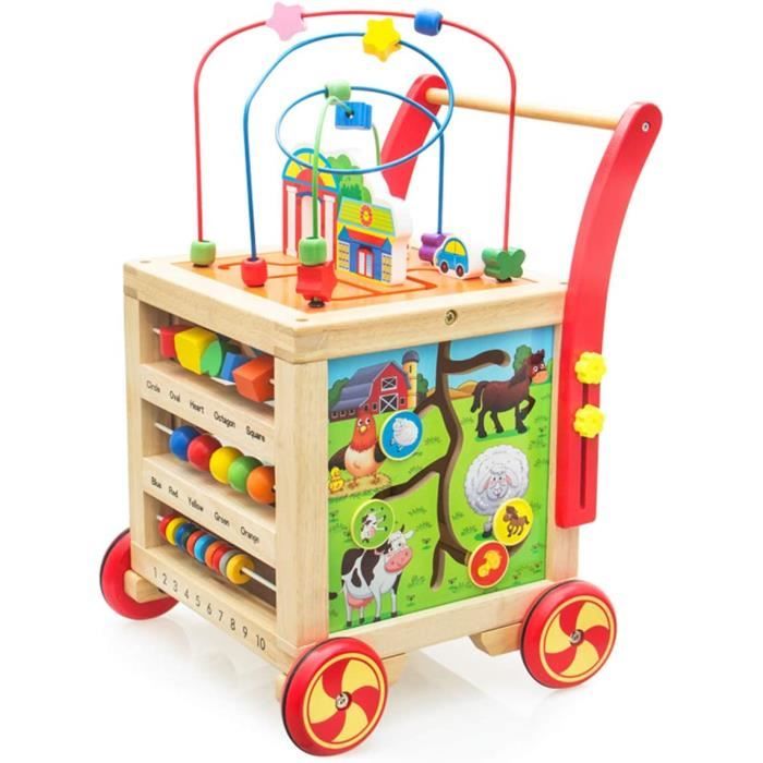 KAILUN Trotteur Bebe Fille Garcon Jouet Enfant-Troteur Marche Jeux Bebe 1  an,Porteur Bebe Fille Chariot De Marche en Bois,Trotteur B - Cdiscount  Puériculture & Eveil bébé