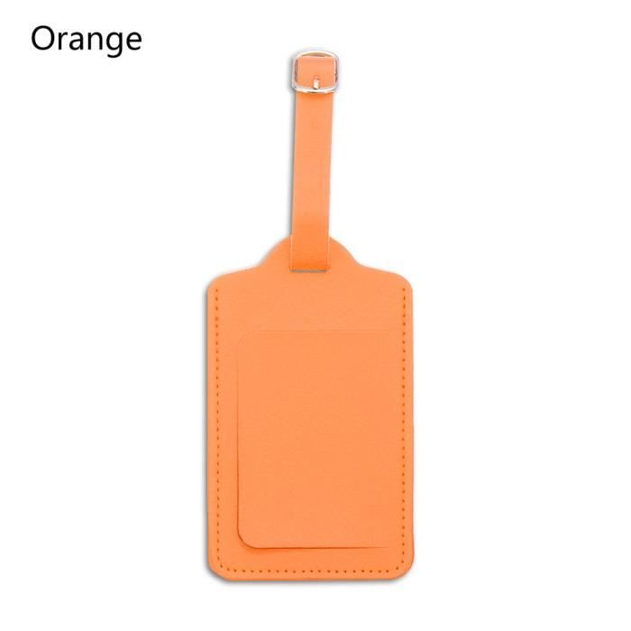 Une orange Étiquette de bagage de valise en cuir PU, Pendentif de sac