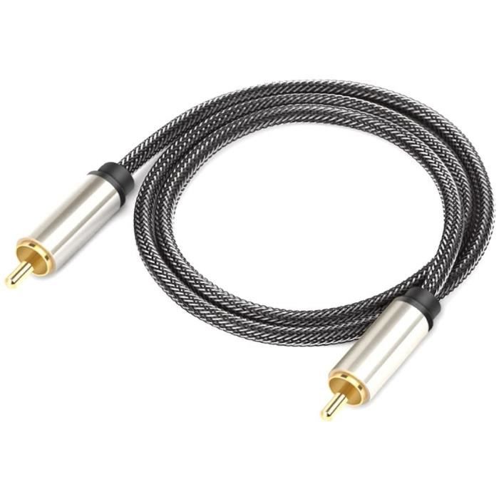 Câble coaxial audio haute fidélité numérique RCA vers RCA mâle coaxial