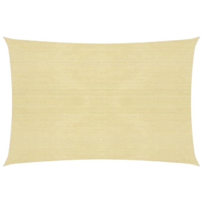 Voile dombrage - PEHD - 4x7 m - Beige - 160 g/m² - Protection UV 90%