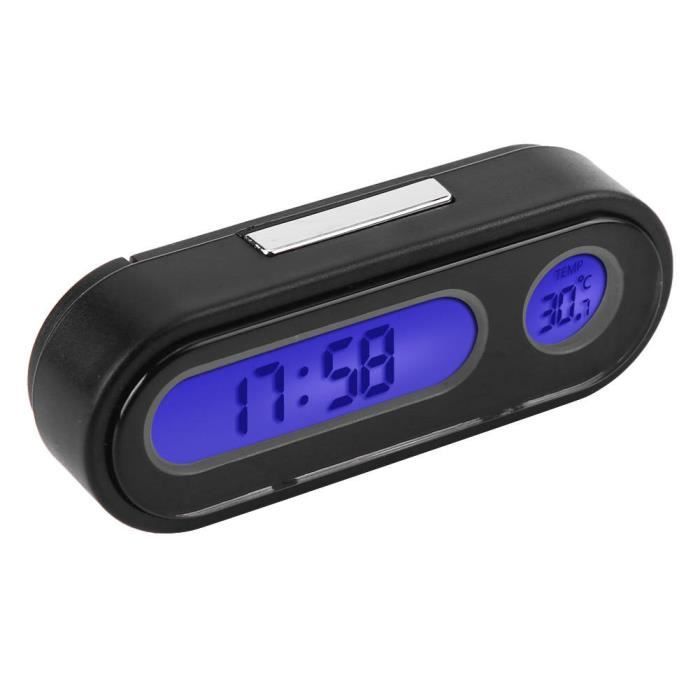AYNEFY voltmètre de thermomètre 2 en 1 voiture véhicule intérieur Mini montre électronique LED horloge numérique thermomètre