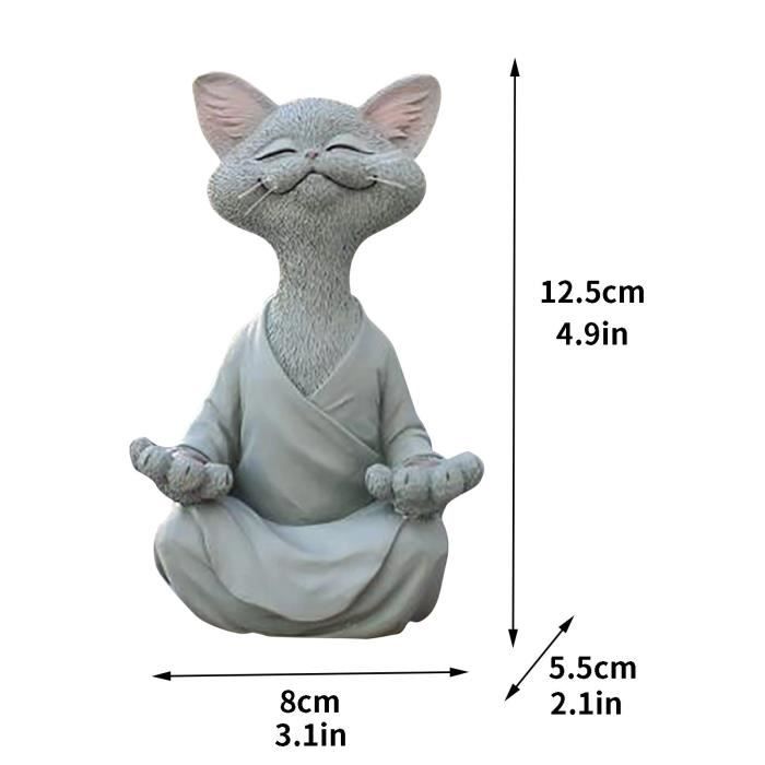 Statue deco,Figurine de chat bouddha noir,décoration de maison,méditation,Yoga,à collectionner,Happy Cat,jouets figurines - Type A