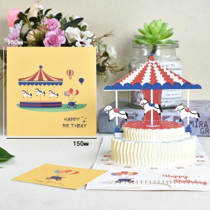 Correspondance Cartes Pop Up 3d Carte D Anniversaire Carte Licorne Pour Fille Enfants Gateau D Anniversaire Type Merry Go Round Cdiscount Beaux Arts Et Loisirs Creatifs