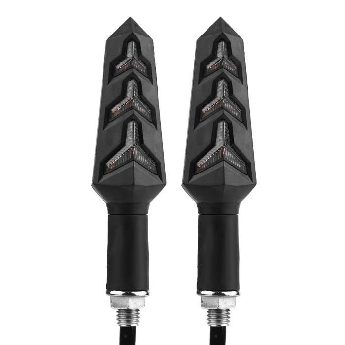 Drfeify Clignotants moto Paire de clignotants de moto en forme de Y LED feux indicateur lampe universelle