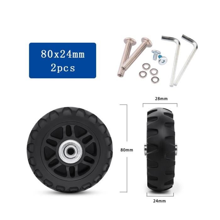 Lot De 2 Roues De Remplacement Pour Chariot - 6.7 Pouces, Noir, Charge Lourde - Uxcell
