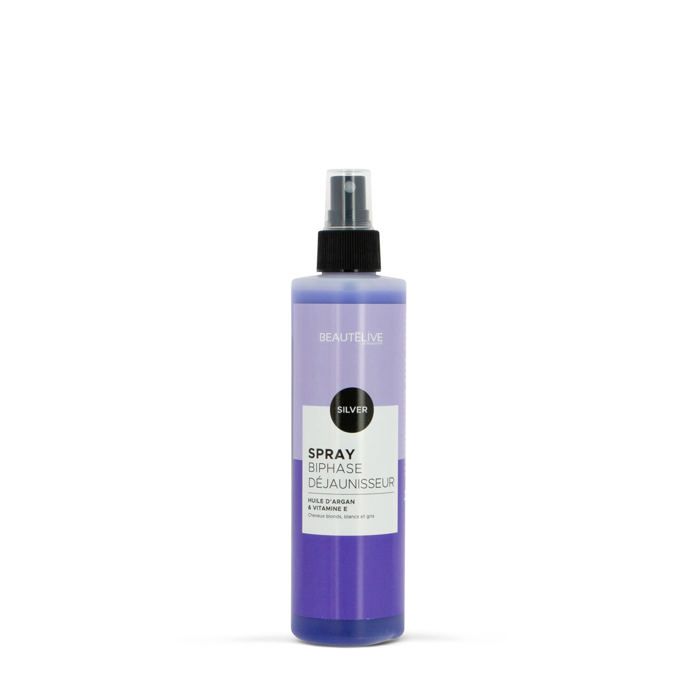 Beautélive, Spray biphasé déjaunisseur Beautélive Expert, Silver 250ml, Soin sans rinçage Cheveux Blonds/décolorés/Gris/blancs - Cdiscount Au quotidien Beautélive, Spray biphasé déjaunisseur Beautélive Expert, Silver 250ml, Soin sans rinçage Cheveux Blonds/décolorés/Gris/blancs - Cdiscount Au quotidien