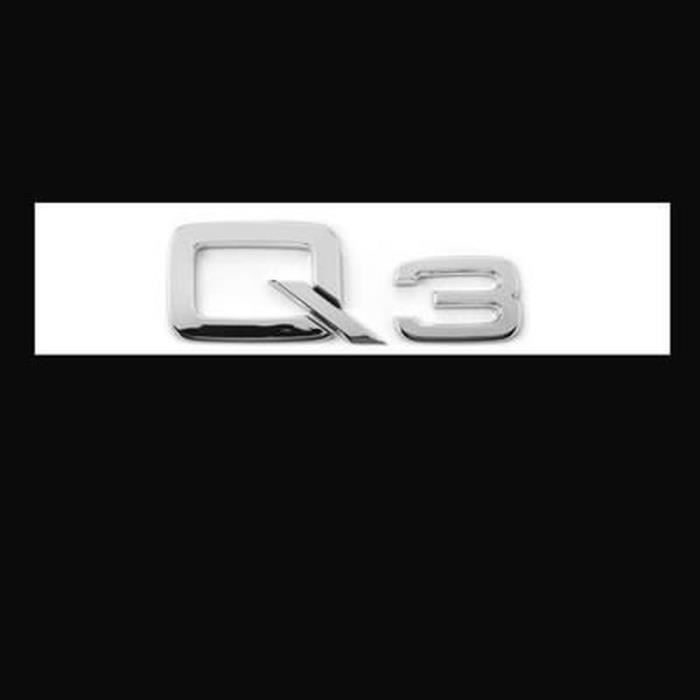 Autocollant Badge Logo "Q3" Chromé - Pour Hayon Arrière De Véhicule - Référence B400130134