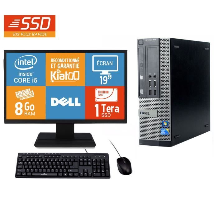 Pc Bureau Dell Optiplex 7010 Intel Core I5 8 Go Ram 1 To Disque Dur Ssd Tft 19 Ordinateur De Bureau Reconditionne W7 Prix Pas Cher Cdiscount