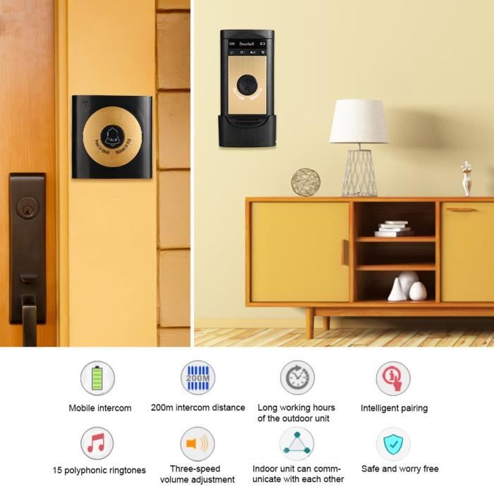 Sonnette D'Entrée De Porte Bidirectionnel Fil Système De Contrle D ...