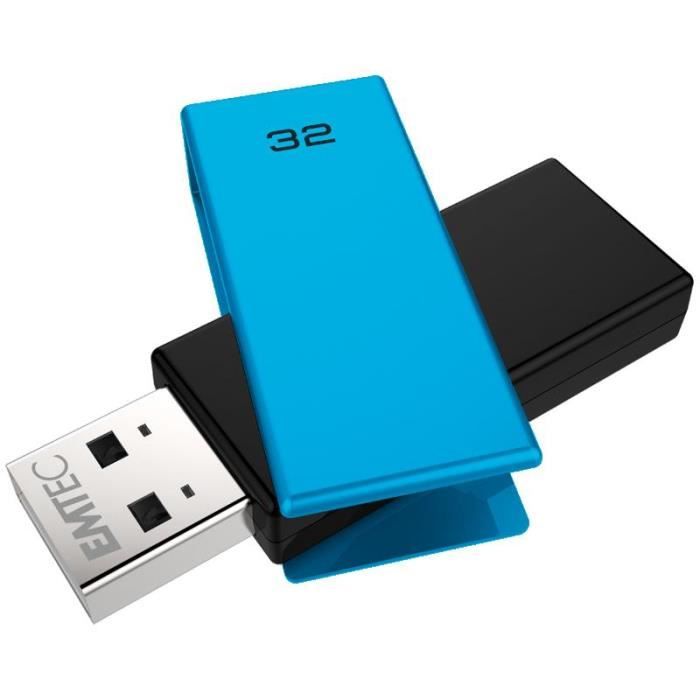 EMTEC C350 Clé USB 32 Go USB 2.0 bleu — lecture jusquà 15 Mo/s compatibilité universelle