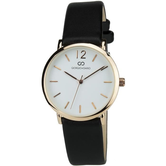 Montre Femme Giorgio Dario Blanc Quartz Boitier Acier Analogique