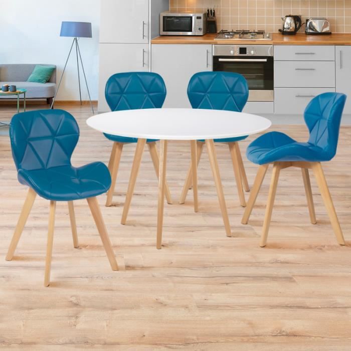 Lot De 4 Chaises Bleu Cdiscount